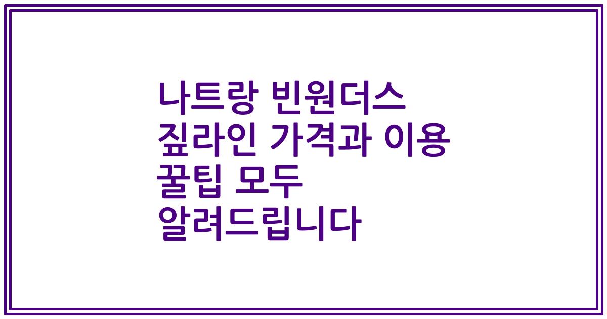 나트랑 빈원더스 짚라인 가격과 이용 꿀팁 모두 알려드립니다